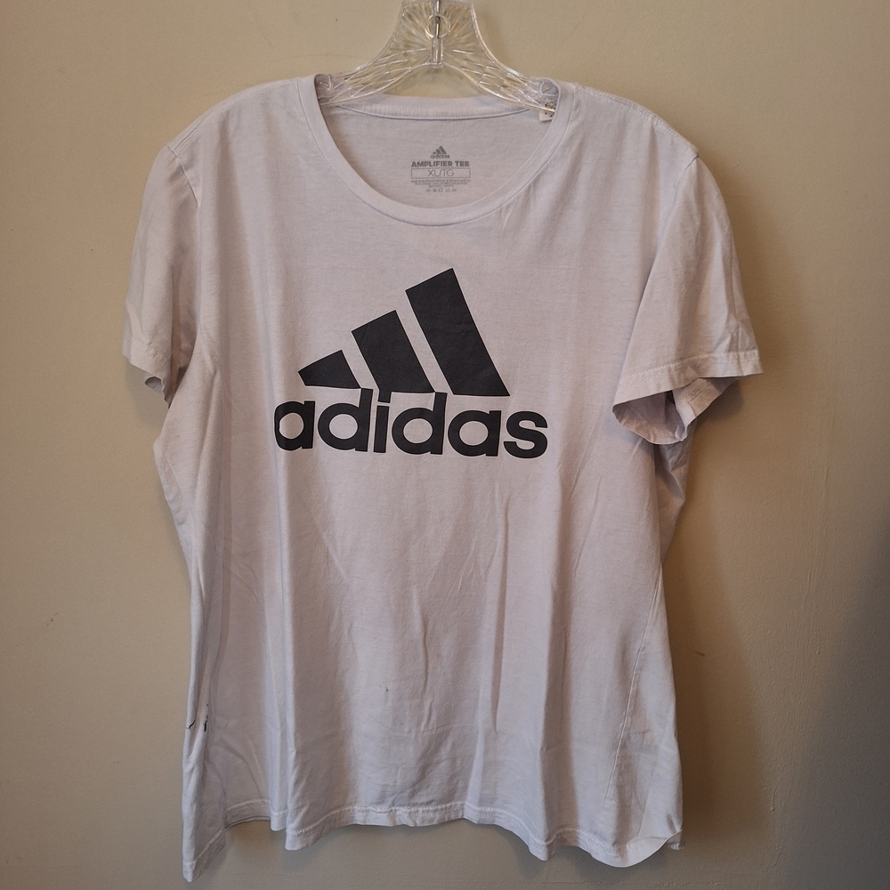Adidas White T-Shirt with Black Logo